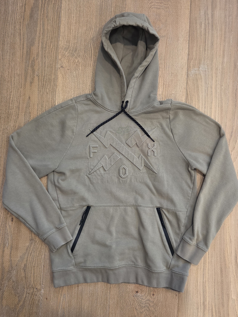 Fox Men's Olive Pullover Hoodie with Embossed Logo